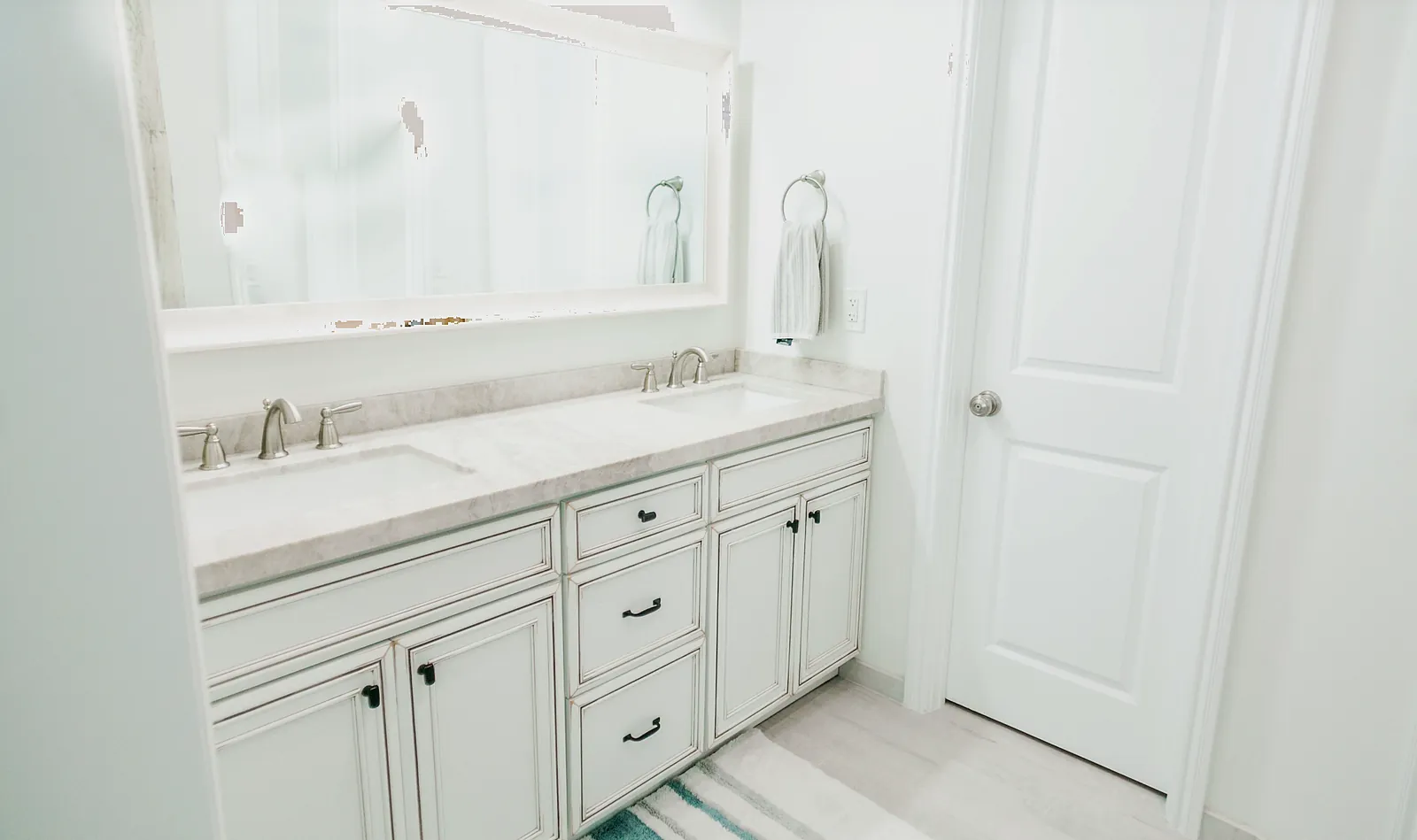 Master bathroom with double sink vanity