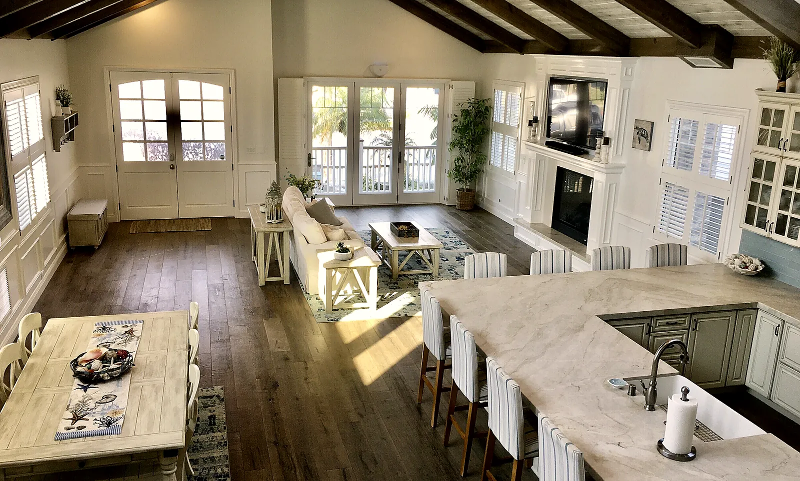 Open concept kitchen and dining